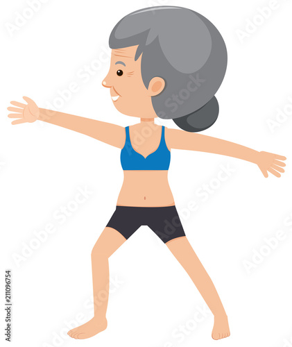 elderly lady doing yoga