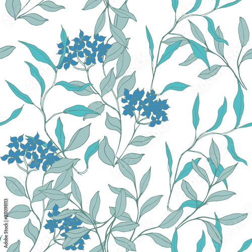 Abstract elegance pattern with floral background.