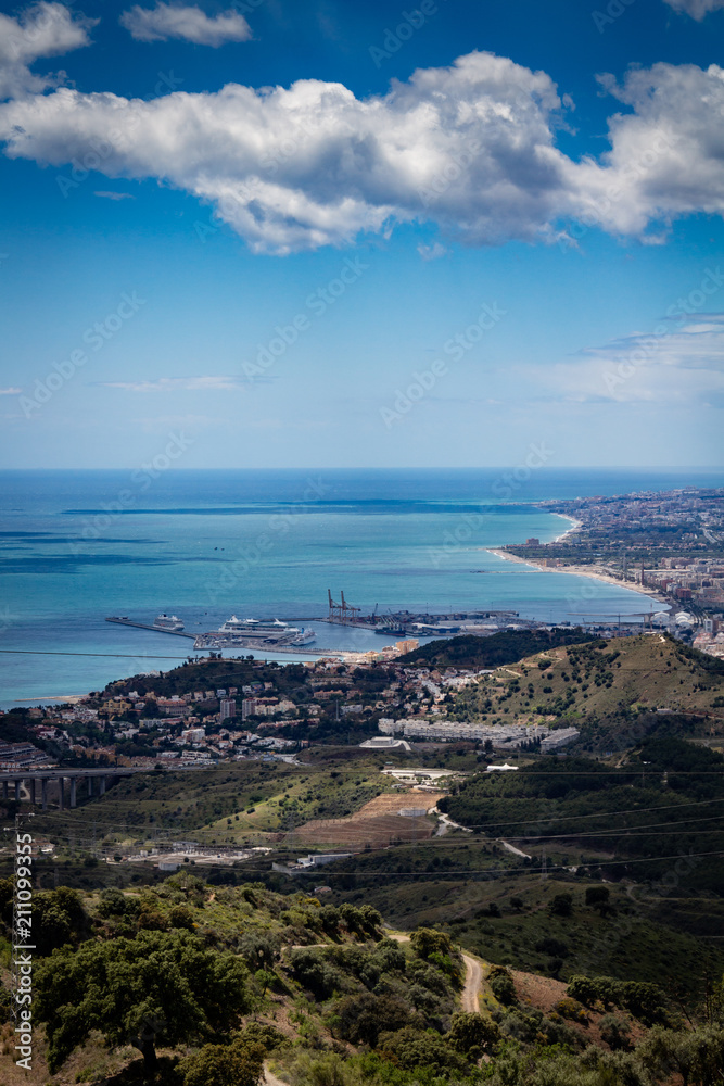 Malaga, Spain; April 29, 2018: Landscape view of the Malaga Coast