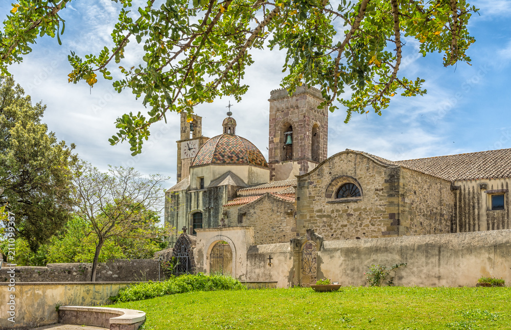 The church of the Immaculate Conception in Barumini, Sardinia, Italy. The church, dating back to the sixteenth century, is built in late-Gothic forms .