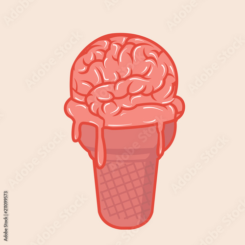 brain with ice cream cone