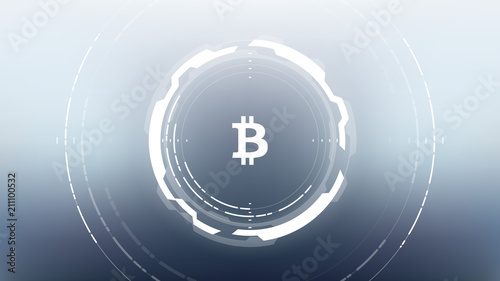 Bitcoin Futuristic Technology Vector Illustration