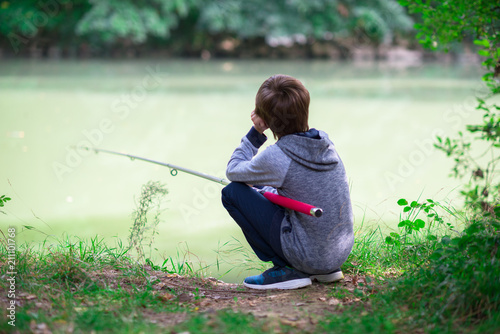 Canvas Print Young fisher