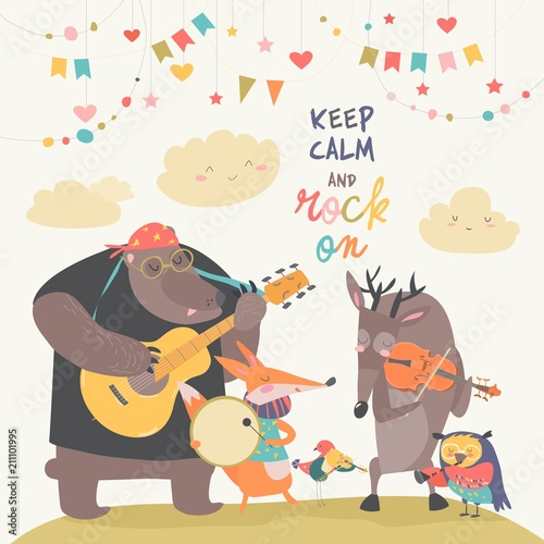 Cute animal music band