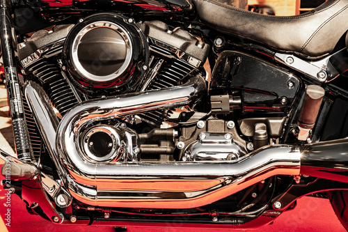 a shiny motorcycle engine