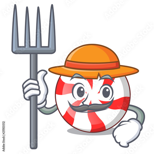 Farmer peppermint candy character cartoon