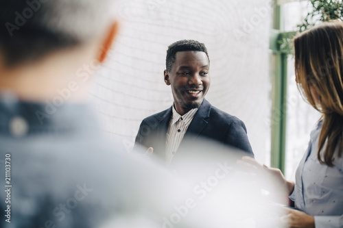 Business people talking