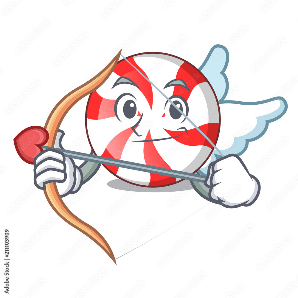Cupid peppermint candy character cartoon Stock Vector | Adobe Stock