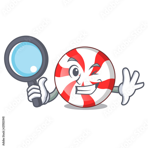Detective peppermint candy character cartoon