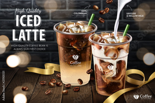 Iced latte ads Fototapeta