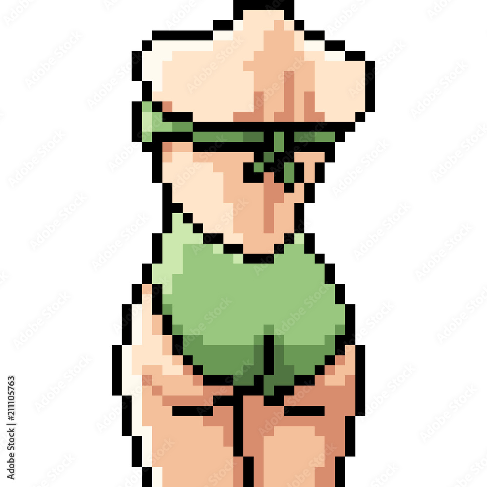 vector pixel art woman swimsuit