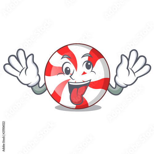 Crazy peppermint candy mascot cartoon