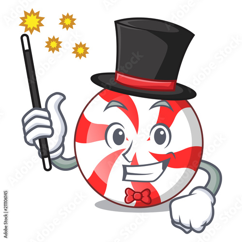 Magician peppermint candy mascot cartoon