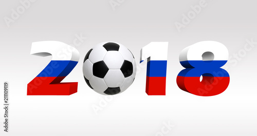 Soccer Ball with Flag of Russia .
