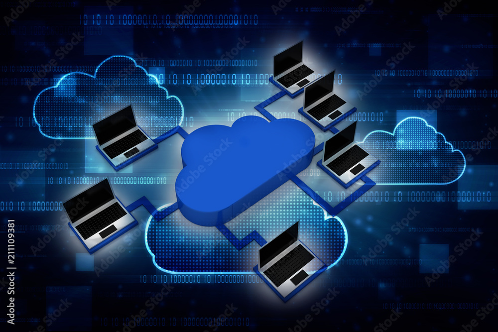 3d rendering Computer network 3d rendering Computer network
