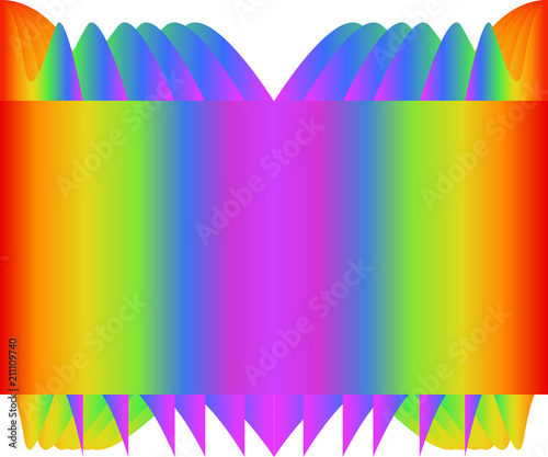 Abstract rainbow (use LGBTQ colors) texture frame on transparent (white) background. Vector illustration, EPS10. Useful as background for graphic design, banner, presentation template of topic slide.