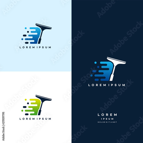 Fast Cleaning logo designs concept vector, Cleaning Service logo symbol, Sprayer logo