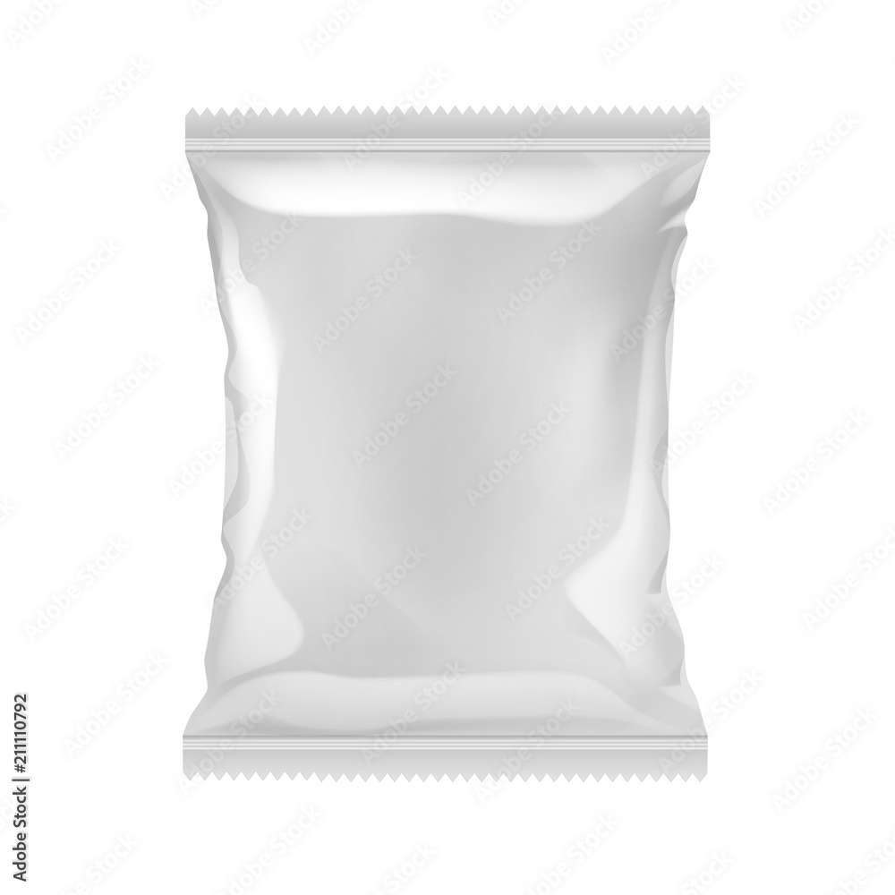White Vertical Sealed Transparent Plastic Bag Stock Illustration