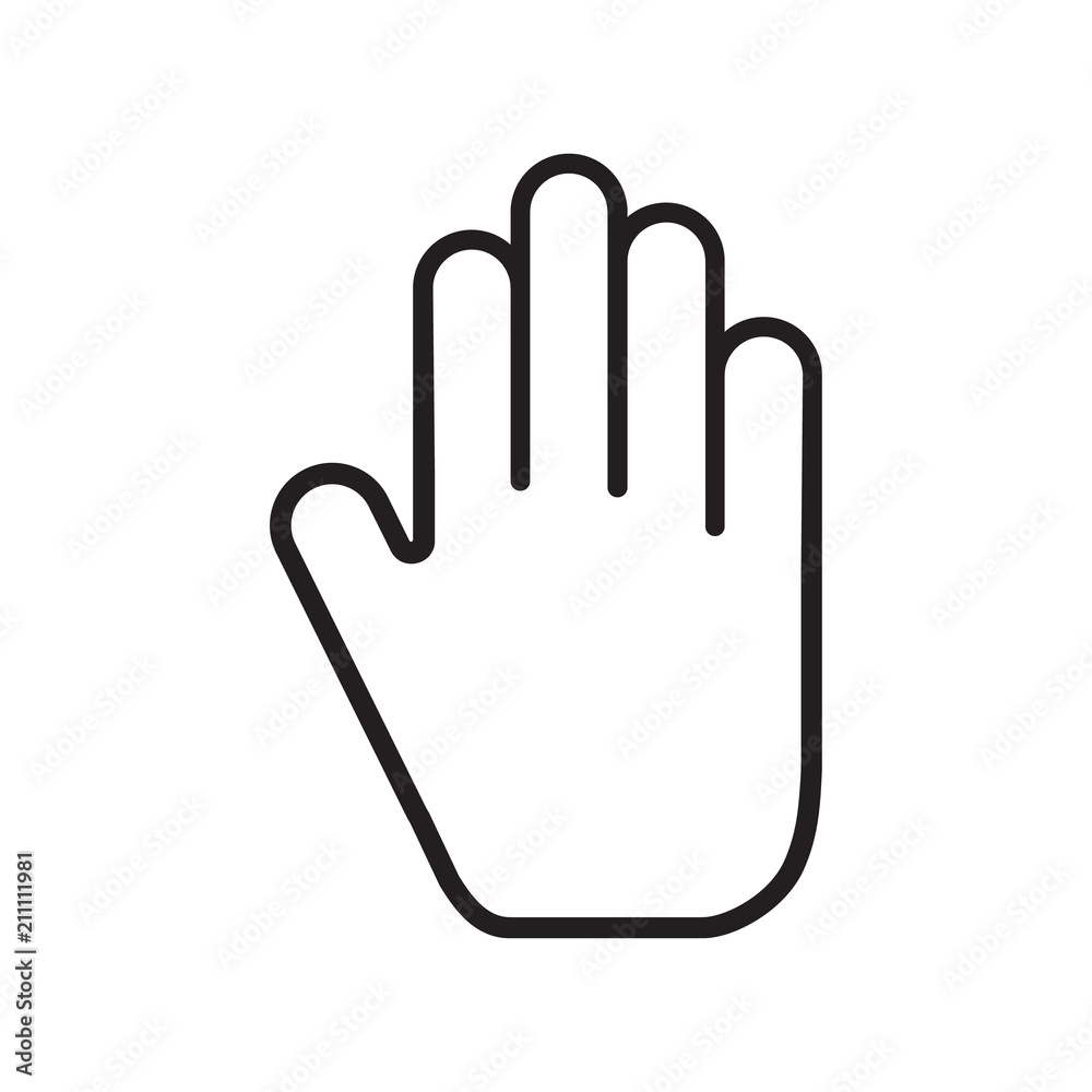 Hand waving vector icon of hello welcome or goodbye gesture line isolated on transparent background Hand waving vector icon of hello welcome or goodbye gesture line isolated on transparent background