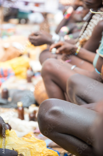 African tribe working