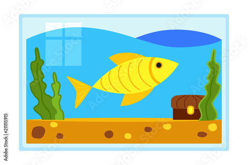 Colorful cartoon fish aquarium