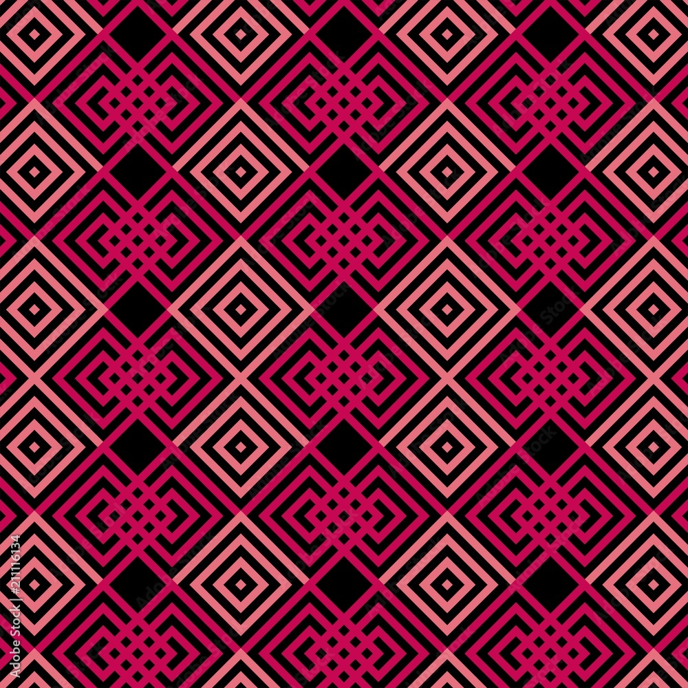 Geometric seamless pattern. Modern ornamental texture. Repeating abstract background. Trendy design with geometric shapes. Texture can be used for wallpaper, patterns fills, fabric texture