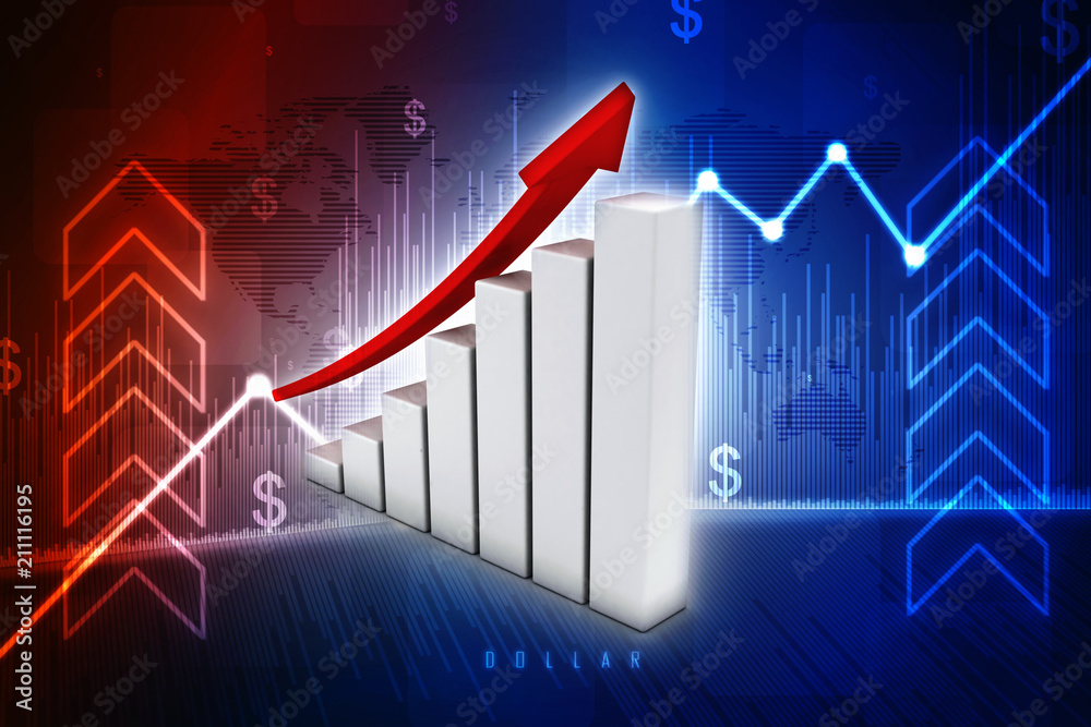 3d rendering Stock market online business concept. business Graph 3d rendering Stock market online business concept. business Graph