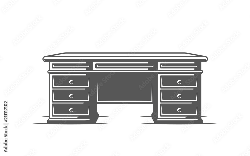 Desk isolated on white background Desk isolated on white background