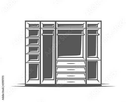 Wardrobe isolated on white background