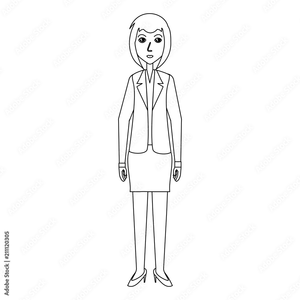 Cartoon businesswoman standing over white background, vector illustration Cartoon businesswoman standing over white background, vector illustration
