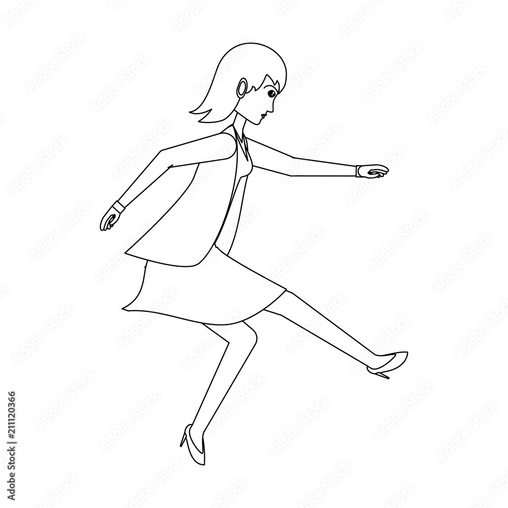 Fototapeta premium Cartoon businesswoman icon over white background, vector illustration
