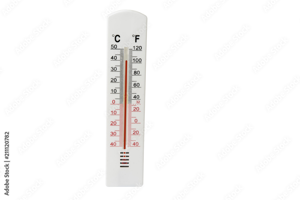 Thermometer on the white. Weather changing concept. Thermometer on the white. Weather changing concept.