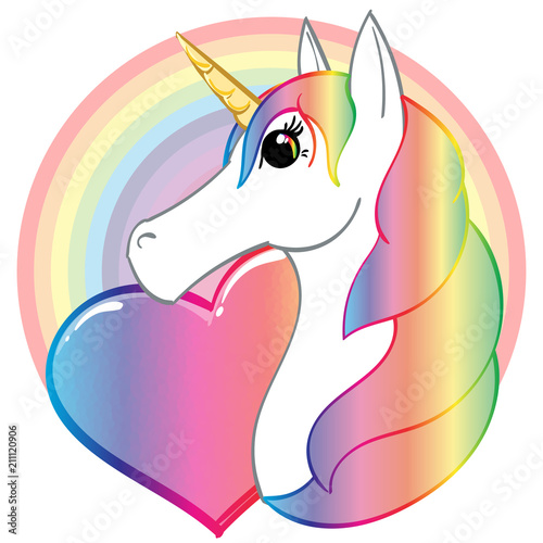Rainbow Unicorn Heart