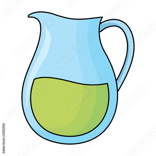 lemonade pitcher icon over white background, vector illustration