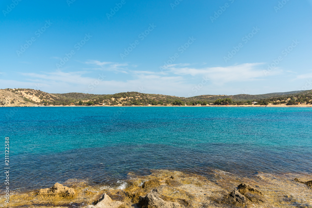 The beach of Sarakiniko on Gavdos.