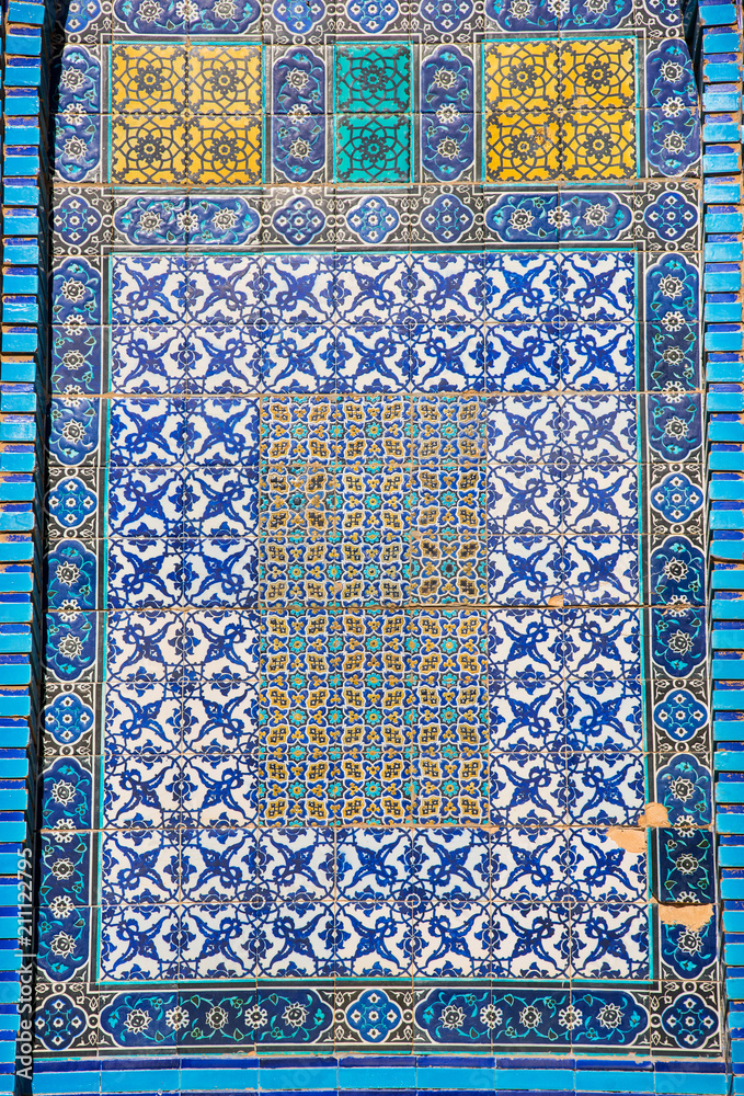 Fototapeta Blue Arabic mosaic tiles pattern