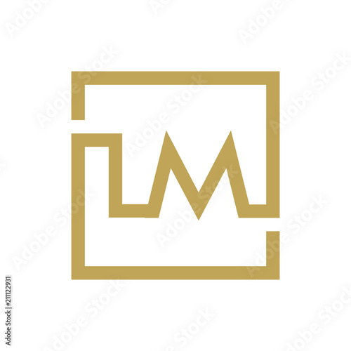two letter logo line square LA TO LZ