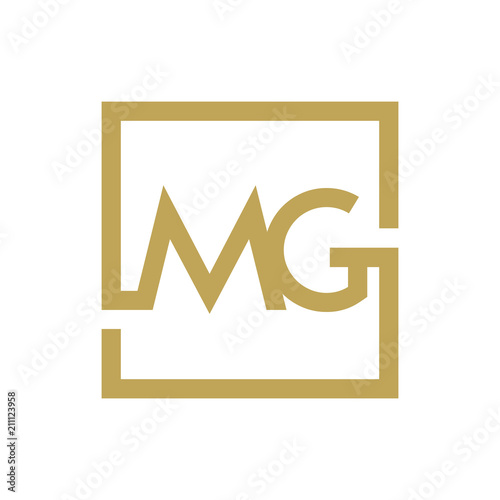 two letter logo line square MA TO MZ