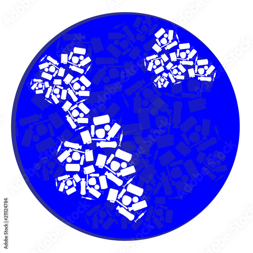 Symbol of the earth planet is polluted by waste