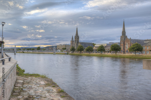 Day scene of Inverness, Scotland along the River Ness