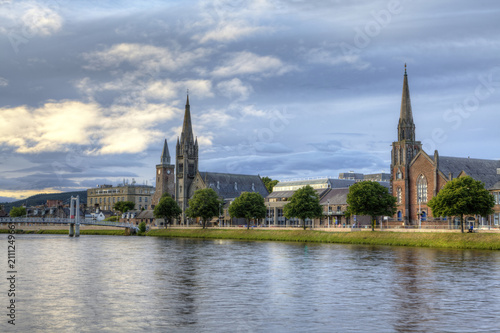 Day view of Inverness, Scotland along the River Ness