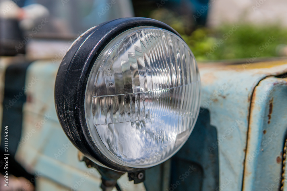 front circle of the tractor headlight Stock Photo | Adobe Stock