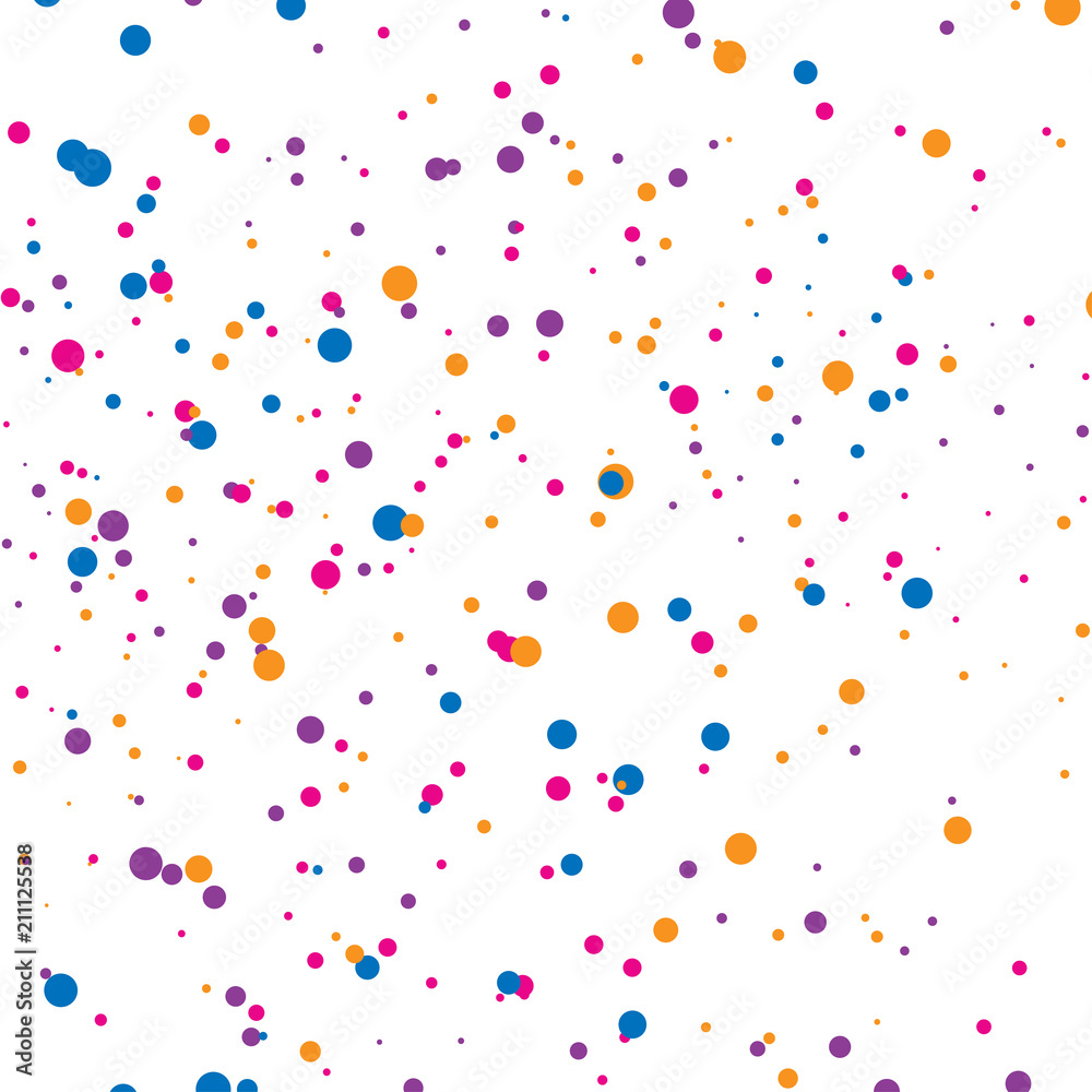Background of splash dot, chaotic circles. Vector illustration