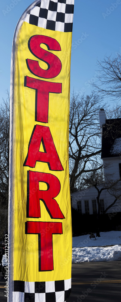 Vertical race start sign