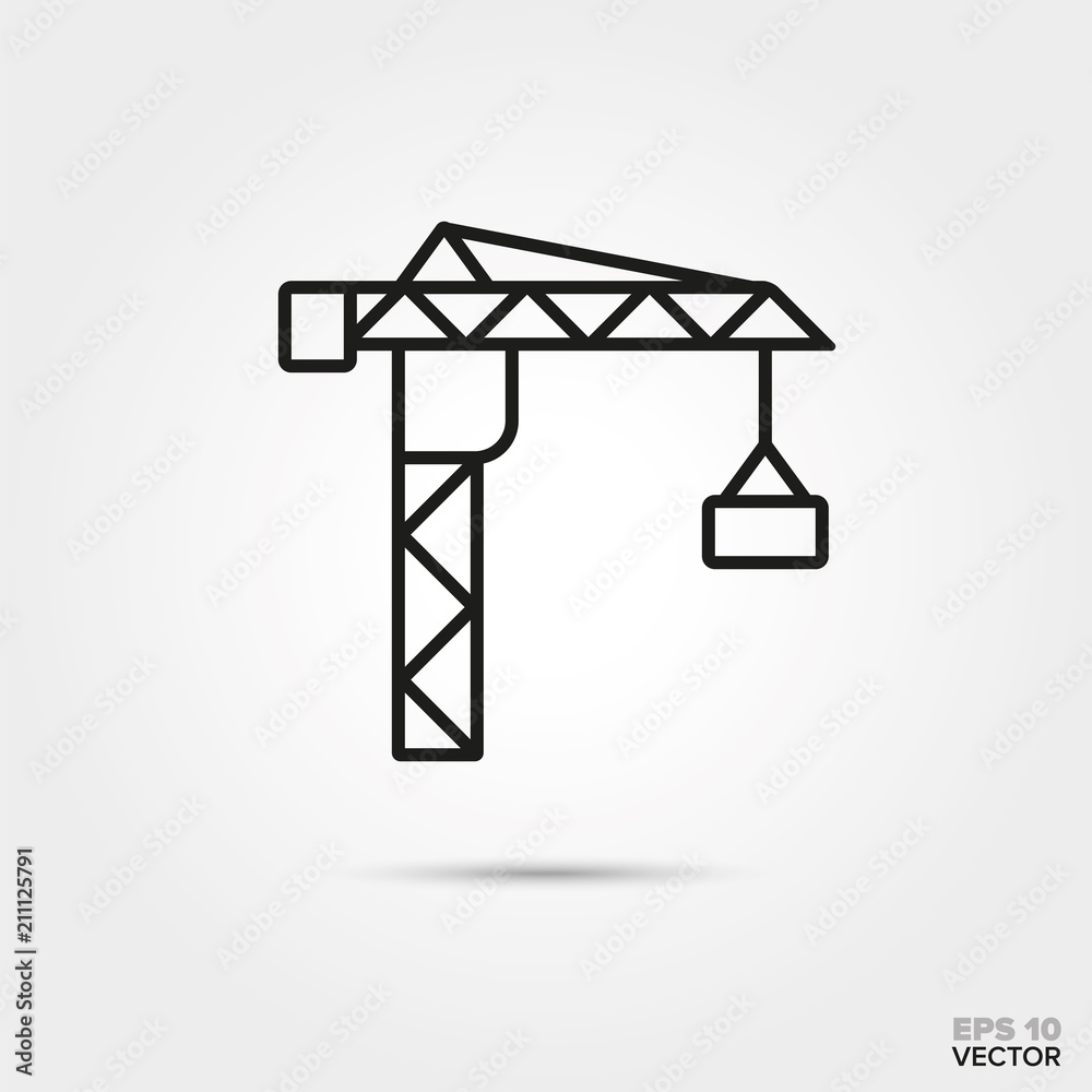 Construction crane vector icon. Construction crane vector icon.