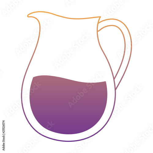 lemonade pitcher icon over white background, vector illustration