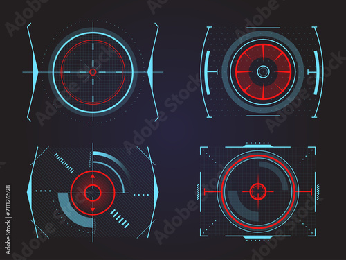 Futuristic crosshair or aim, radar or location