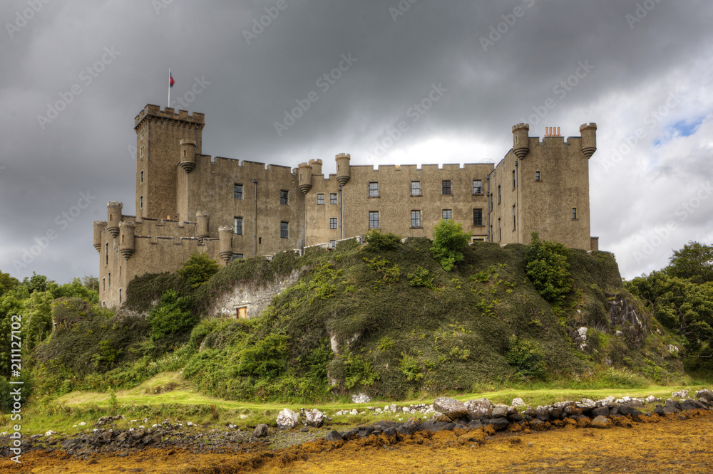 View of Dunvegan Castle, Isle of Skye in Scotland
