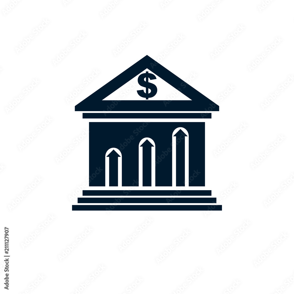 Banking conceptual logo, unique vector symbol. Banking system.