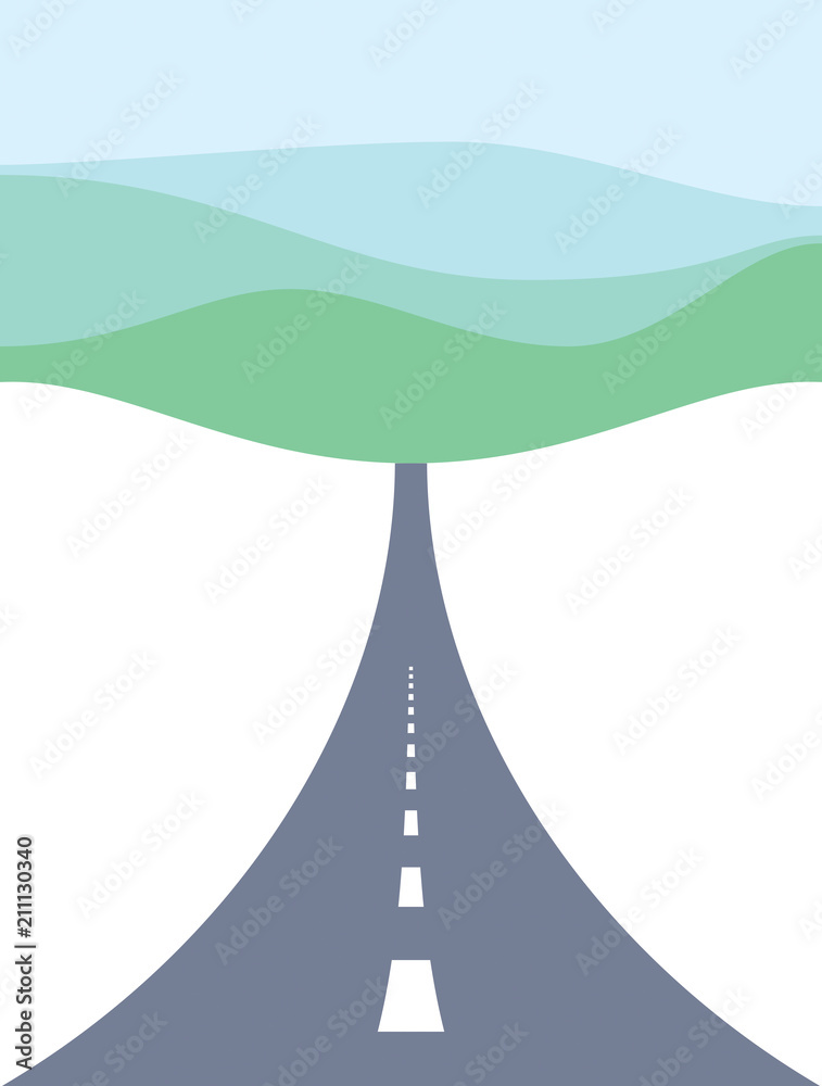 Country road highway vector perfect design illustration. The way to ...